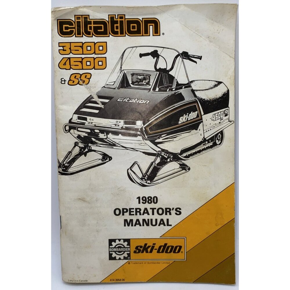 1980 SKI-DOO CITATION 3500, 4500, & SS SNOWMOBILE OPERATORS OWNERS MANUAL